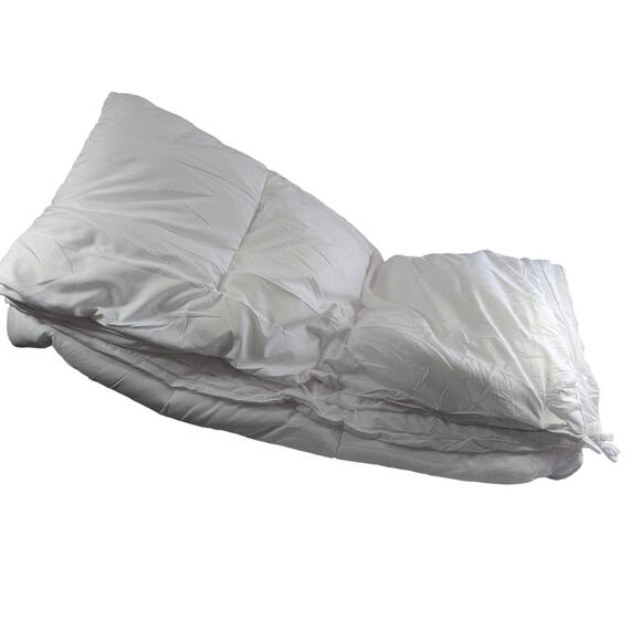 UTOPIA! PURE WHITE, BOXED EDGE, QUILTED DOWN ALTERNATIVE COMFORTER! SZ FULL - Picture 8 of 14
